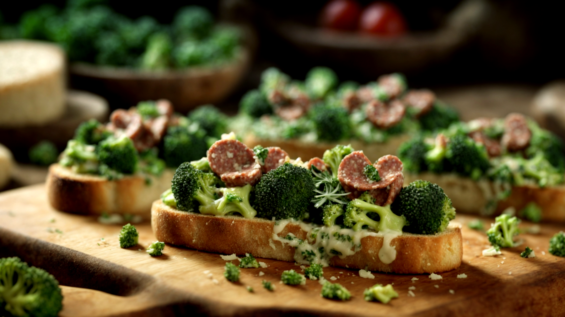 Pane toscano salsiccia broccoli"